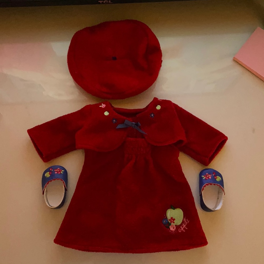 American girl doll bitty baby green apple set